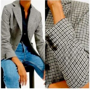 Everlane Gray Black Houndstooth Academy Blazer Size 0